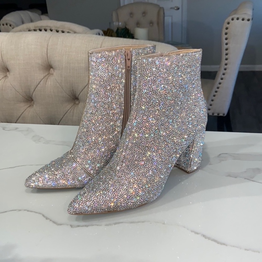 Betsey Johnson cady rhinestone boots
